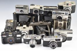 Collectable cameras to include Olympus Trip 35, Kodak folding example, Halina 35X, Ensign Ful-Vue,
