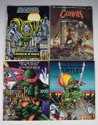 Two Teenage Mutant Ninja Turtles Role Playing Game books by Palladium together with Marvel Super