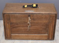 A vintage tool / collector's cabinet with fitted interior of two over five graduated drawers, W45