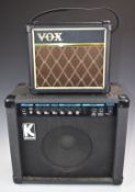 Vox Mini 3 guitar amplifier and a Kustom KLA20 lead guitar amplifier