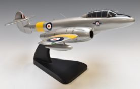 Large scale model Gloster TT Meteor on display stand by Bravo Delta Models, on display stand