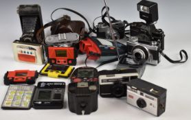 Collectable cameras to include Konica Autoreflex TC, Agimatic, Comet, Kodak Junior 020 folding