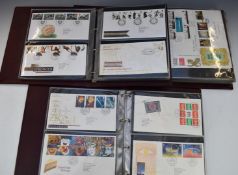 A collection of GB first day covers in three albums from George VI to Queen Elizabeth II