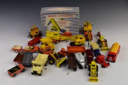 Twenty three Dinky Toys and Dinky Supertoys diecast model commercial and construction vehicles