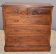 Late 19th or early 20thC chest of two over three drawers, W108 x D51 x H107cm