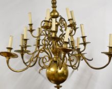 A large brass electrolier, diameter 107 x height 110cm plus chain if required