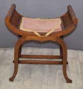 Late 19th or early 20thC dressing table stool