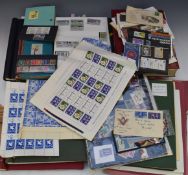 A collection of GB and world stamps in stockbooks and albums including GB 1d reds, Commonwealth,
