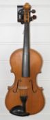 Lark 20thC violin, overall length 59cm, body 35.5cm, lower bout 20.4cm, upper bout 16.7cm