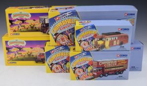 Six Corgi Classics Chipperfields Circus and The Showmans Range diecast model vehicles and vehicle