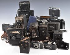 Collectable folding and box cameras to include Kershaw King Penguin, Kershaw Raven, Houghton Butcher
