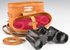 E.Leitz Wetzlar cased pair of 8x30 Binuxit binoculars in Kershaw leather case