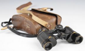1910 Carl Zeiss possibly Swiss military binoculars, in original case with Swiss markings to base