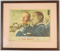 High Society movie or film lobby card featuring Bing Crosby and Louis Armstrong, 27 x 33cm, in