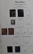 A used GB stamps collection from Queen Victoria to Queen Elizabeth II, in two albums and a folder
