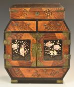 Japanese Meiji period mother of pearl inlaid cabinet, W30 x D14 x H36cm