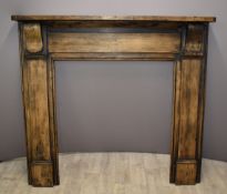Stripped pine or similar fire surround, W137 x D18 x H125, opening 86 x 95cm