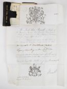 Victorian passport for Edward Francis Maitland, dated 1860, with pre-printed John Russell (prime