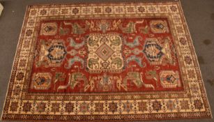 Afghan Kazak large rug, with original price label £1,399 verso, 298 x 218cm