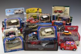 Thirty two Corgi and similar diecast model Minis including multi car box sets and Film/TV tie-ins,