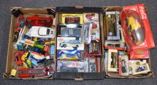 A collection of Corgi, Dinky, Maisto, Matchbox and similar diecast and tinplate model vehicles