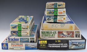 Ten 1:72 scale model aircraft kits by Hasegawa, Italeri and similar to include Lockheed EC-121 '