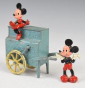 Saalheimer & Co Salco 1940's diecast model Disney Mickey and Minnie Mouse barrel organ musical box
