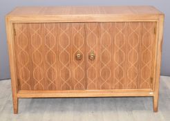 Gordon Russell mid century modern teak double helix sideboard, W122 x D46 x H84cm