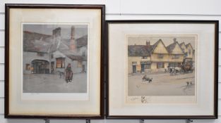 Cecil Aldin (1870-1935) pair of signed coloured lithographs from the Old English Inns series - The