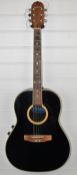 Applause AE-32 bowl back electro-acoustic guitar finished in black, serial number 227240