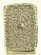 Indian, Burmese or similar cigarette case with embossed foliate decoration, length 10cm, weight