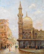 Attributed to James Kerr-Lawson (1862-1939) oil on canvas Middle Eastern street scene, with artist's