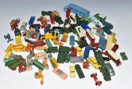 Approximately 100 Matchbox Lesney 1-75 series diecast model vehicles including Brooke Bond Tea,