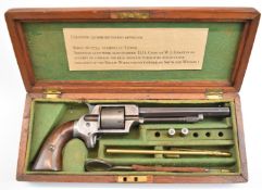 Uhlinger .32 six-shot single-action pocket revolver with sheath trigger, wooden grips and 6 inch