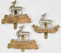 Three Royal Warwickshire Regiment cap badges comprising 1st Birmingham Battalion, 3rd Birmingham