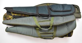 Six padded gun slips including BSA, Attleborough Accessories etc.