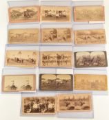 Fourteen stereoscopic photographs of the American Army including General Hall's Expedition 1899,