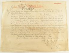 Royal Air Force WW1 officer's commission for John Bell Davies to be Second Lieutenant, dated 1st