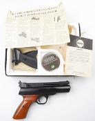 Webley Tempest .177 target air pistol with adjustable sights and trigger and two sets of grips,