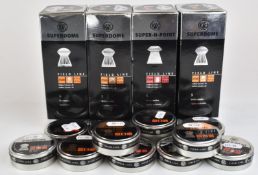 Thirty-one sealed tins of 500 RWS Superdome and Super-H-Point .22 air rifle pellets.