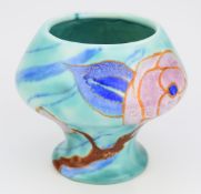 Clarice Cliff for Wilkinson Pottery pedestal vase decorated in the Inspiration Rose pattern,