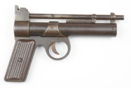 Webley Junior .177 air pistol with reeded metal grips and adjustable sights, serial number J26855.