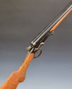 El Chimbo .410 side by side folding poacher's shotgun with chequered semi-pistol grip and forend,