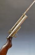 Webley Mark I .177 air rifle with semi-pistol grip, adjustable sights and side plates engraved '