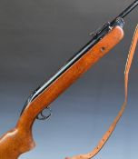 BSA Mercury Mk I .22 air rifle with semi-pistol grip, raised cheek piece, leather sling and