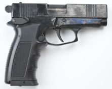 Ekol ES 55 .177 air pistol with chequered composite grips, serial number 90-G21HP-001323, in