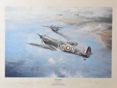 Royal Air Force WW2 Robert Taylor limited edition print number 719/990 'First Combat' from the