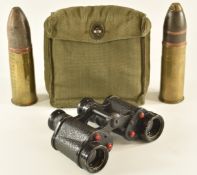 Two WW1 artillery shells  dated 1917 and 1918, height 17cm, together with a pair of WW2 Kershaw