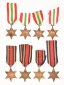Four WW2 Burma Star Medals and four Italy Star Medals