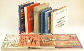 Eleven bladed weapon / accoutrement / shooting related reference books including The Brown Bess by